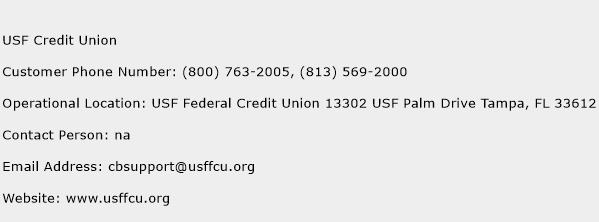 USF Credit Union Phone Number Customer Service