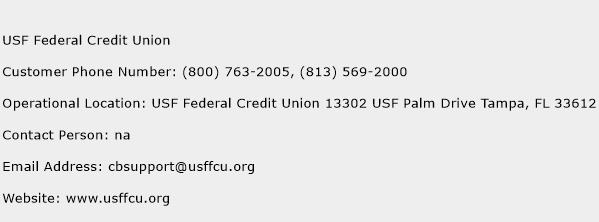 USF Federal Credit Union Phone Number Customer Service