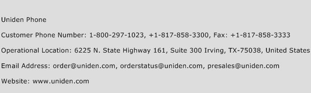 Uniden Phone Phone Number Customer Service