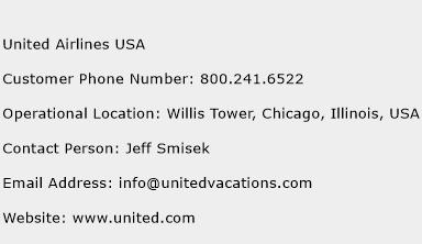 United Airlines USA Phone Number Customer Service