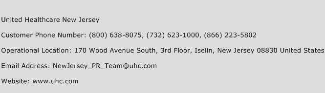 United Healthcare New Jersey Phone Number Customer Service