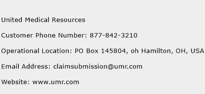 United Medical Resources Phone Number Customer Service