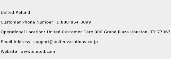 United Refund Phone Number Customer Service