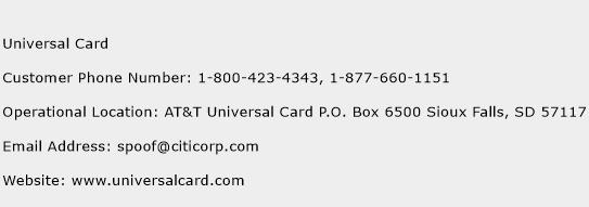 Universal Card Phone Number Customer Service
