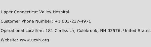 Upper Connecticut Valley Hospital Phone Number Customer Service