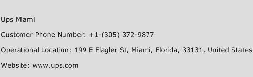 Ups Miami Phone Number Customer Service