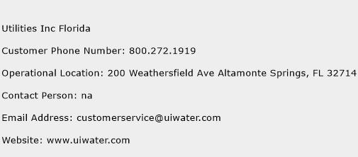 Utilities Inc Florida Phone Number Customer Service