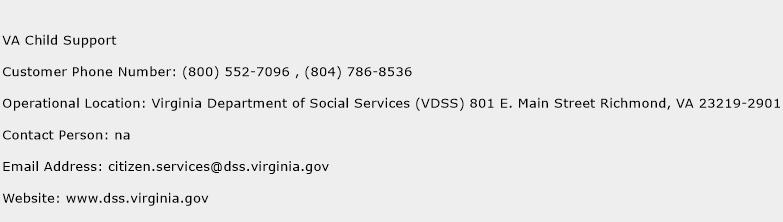 VA Child Support Phone Number Customer Service