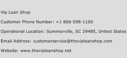 VIP Loan Shop Phone Number Customer Service