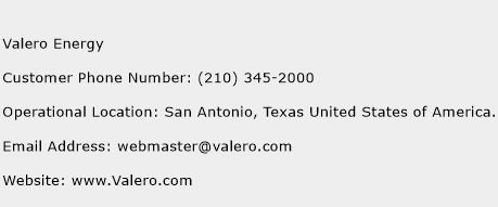 Valero Energy Phone Number Customer Service