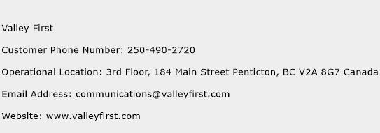 Valley First Phone Number Customer Service