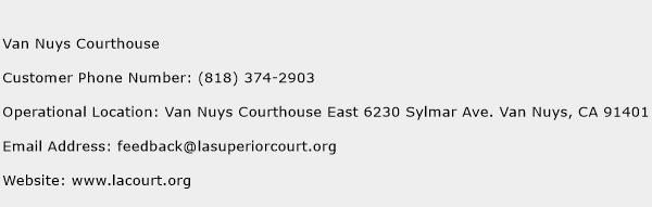 Van Nuys Courthouse Phone Number Customer Service