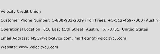 Velocity Credit Union Phone Number Customer Service