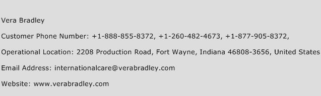 Vera Bradley Phone Number Customer Service