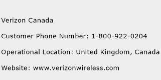 Verizon Canada Phone Number Customer Service