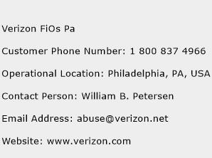 Verizon FiOs Pa Phone Number Customer Service
