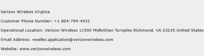 Verizon Wireless Virginia Phone Number Customer Service