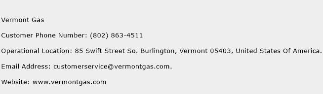 Vermont Gas Phone Number Customer Service