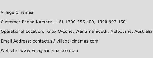 Village Cinemas Phone Number Customer Service