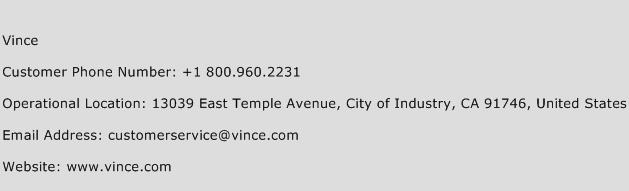 Vince Phone Number Customer Service