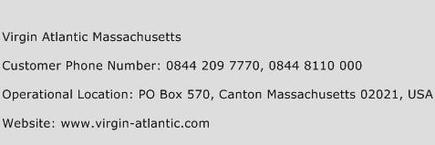 Virgin Atlantic Massachusetts Phone Number Customer Service