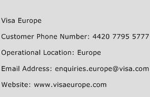 Visa Europe Phone Number Customer Service