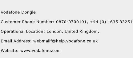 Vodafone Dongle Phone Number Customer Service