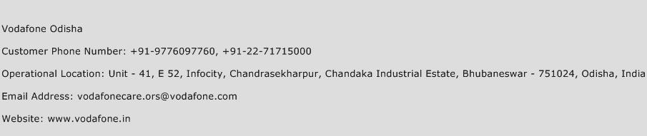 Vodafone Odisha Phone Number Customer Service