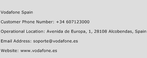 Vodafone Spain Phone Number Customer Service