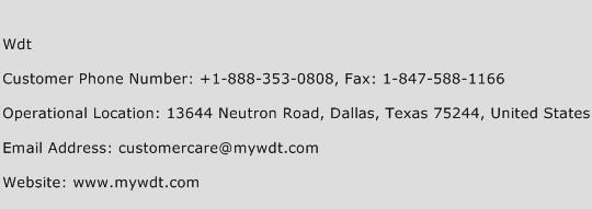 WDT Phone Number Customer Service