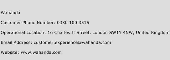 Wahanda Phone Number Customer Service