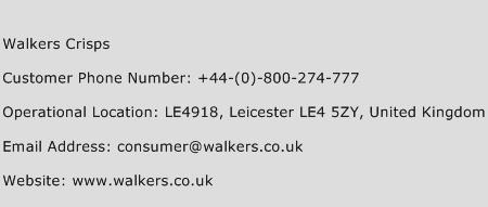Walkers Crisps Phone Number Customer Service
