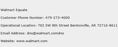 Walmart Equate Phone Number Customer Service
