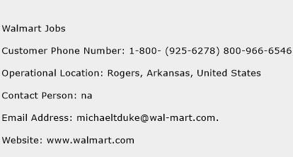 Walmart Jobs Phone Number Customer Service