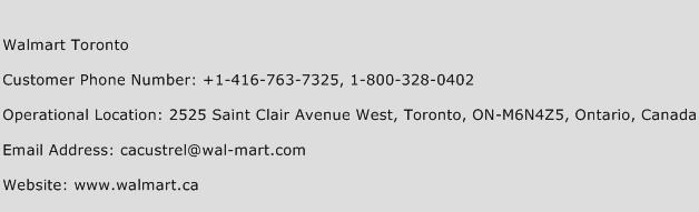 Walmart Toronto Phone Number Customer Service