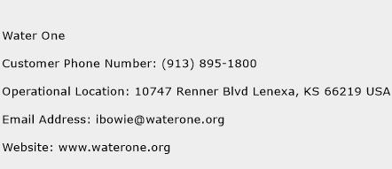Water One Phone Number Customer Service