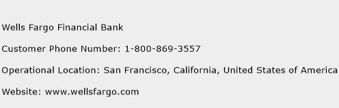 Wells Fargo Financial Bank Phone Number Customer Service