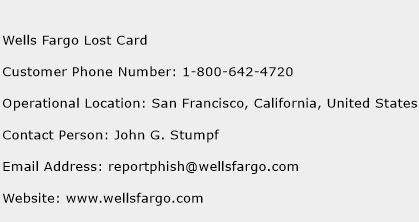 Wells Fargo Lost Card Phone Number Customer Service