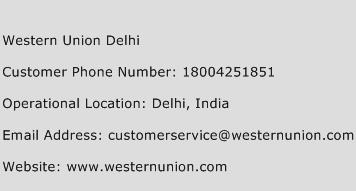 Western Union Delhi Phone Number Customer Service