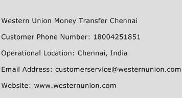 Western Union Money Transfer Chennai Phone Number Customer Service
