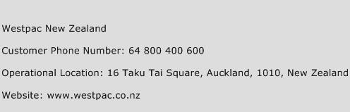 Westpac New Zealand Phone Number Customer Service
