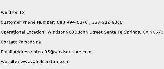 Windsor TX Phone Number Customer Service