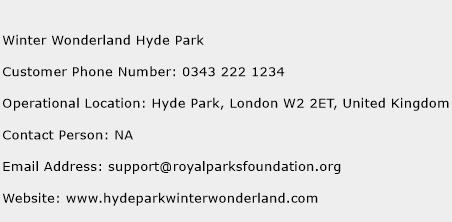 Winter Wonderland Hyde Park Phone Number Customer Service