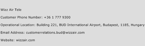 Wizz Air Tele Phone Number Customer Service