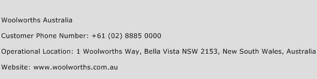 Woolworths Australia Phone Number Customer Service