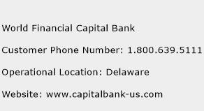World Financial Capital Bank Phone Number Customer Service