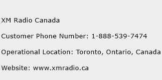 XM Radio Canada Phone Number Customer Service