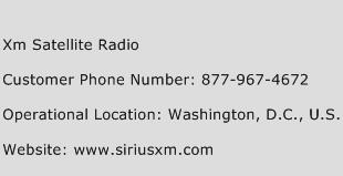 Xm Satellite Radio Phone Number Customer Service