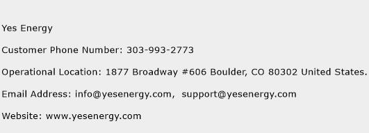 Yes Energy Phone Number Customer Service