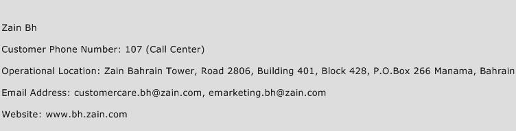 Zain Bh Phone Number Customer Service